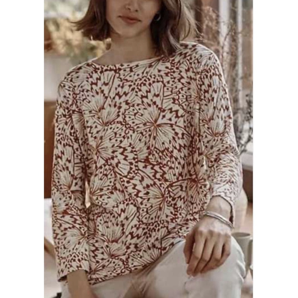 J.Jill‎ Size-M Womens Sweater Butterfly Oatmeal Heater